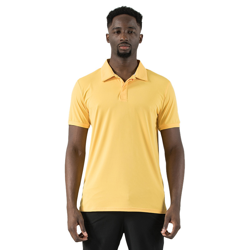 Custom Plain Men's Business Ice Silk Short Sleeve Polo Shirt Sporty Casual Loose Breathable Half Sleeve Top Men's clothes