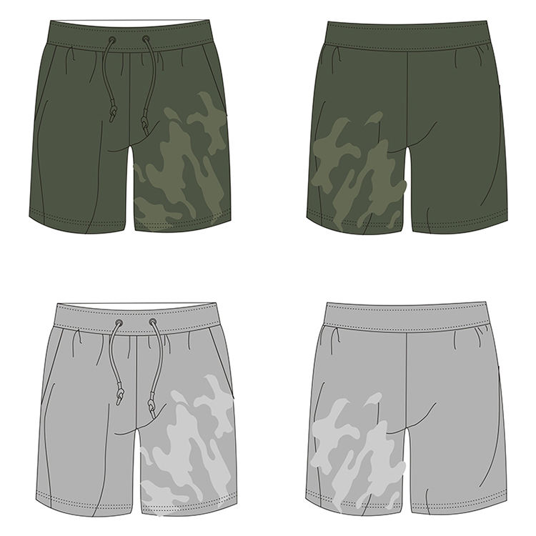 Anti-wrinkle Unisex Elastic Mid Waistband Custom Logo Swimming Beach Board Shorts