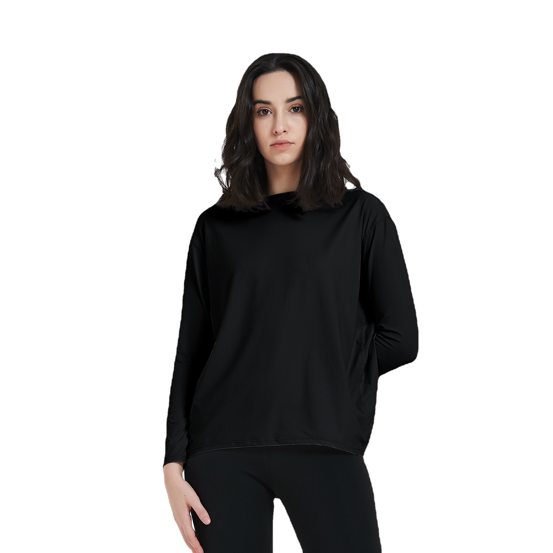Long Sleeves T-shirt Custom Logo Cheap Round Neck Shirt Women Smooth Cotton Causal Shirt